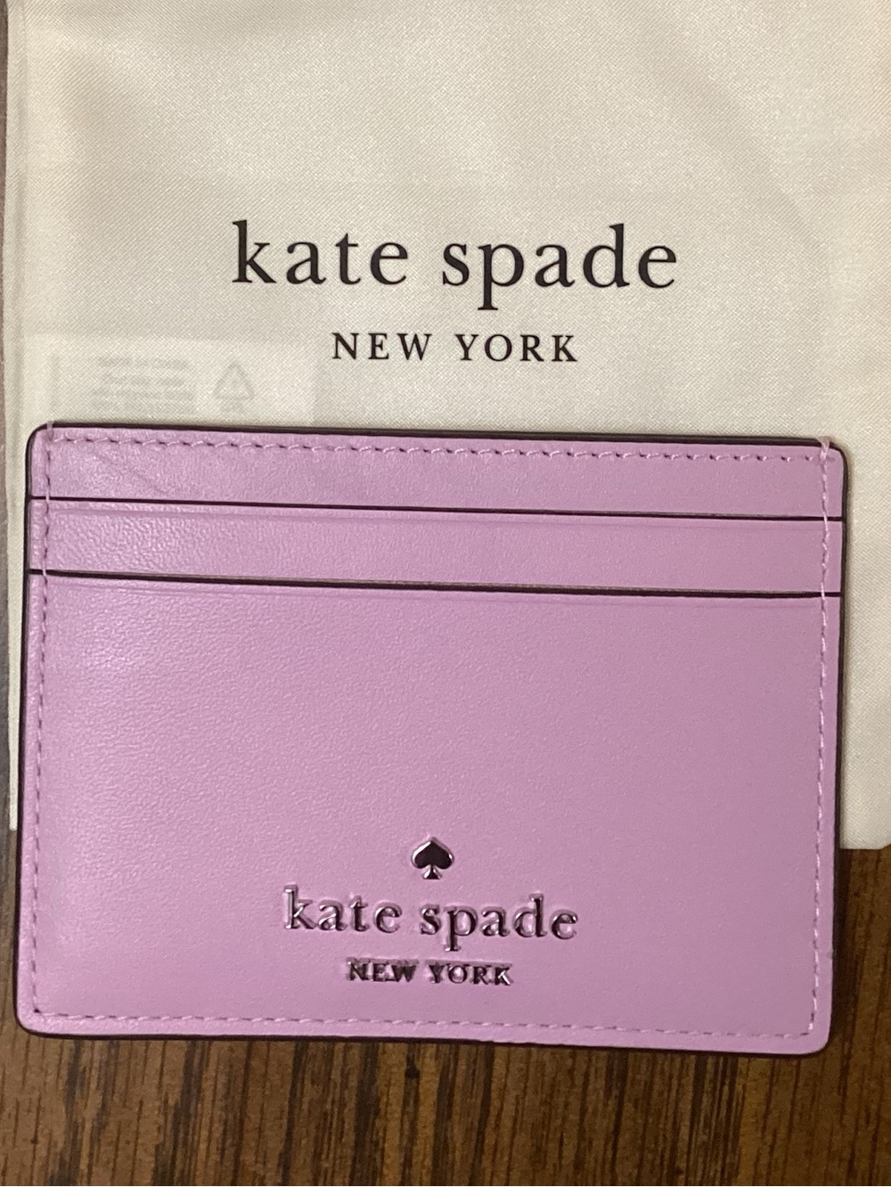Kate Spade Card Holder in Lavender Frost NWT, With dust bag